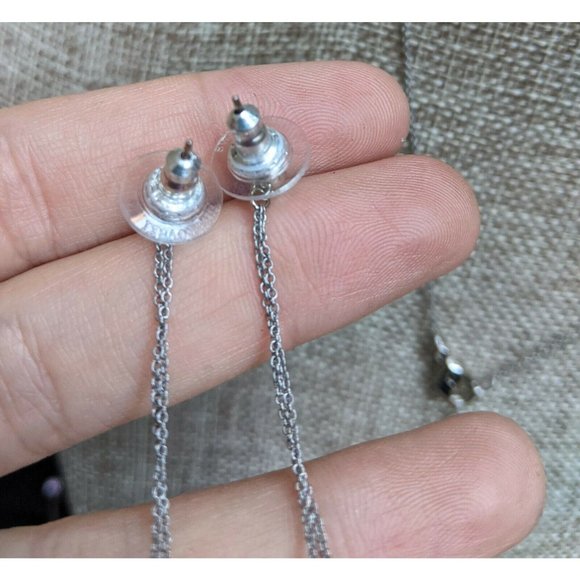 Swarovski Swan Brand Fuchsia Pink Crystal Heart Necklace Earrings Jewelry Set - Picture 10 of 11